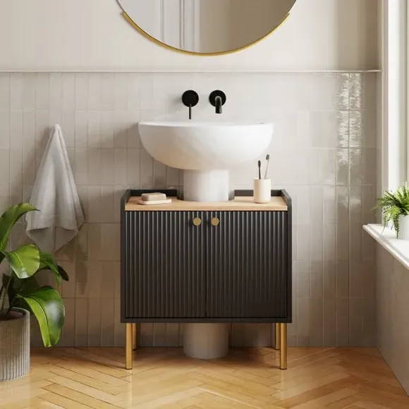 Under Sink Unit with Storage - Black image