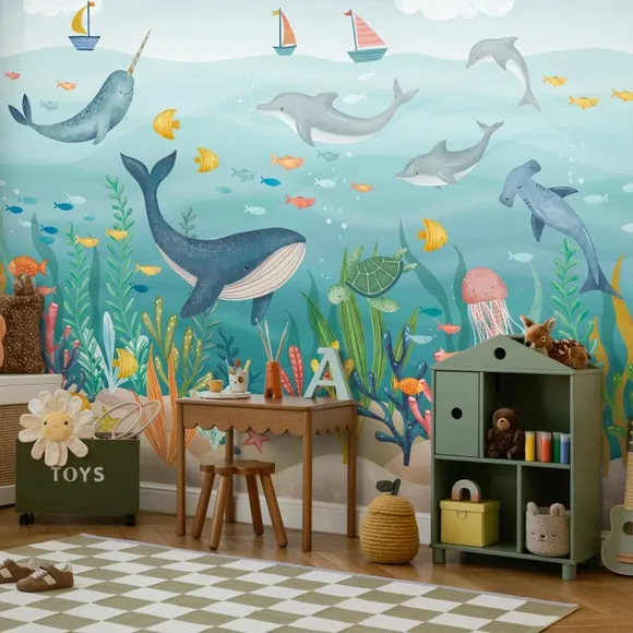 Under the Sea Wall Mural - Multicolor, Paper