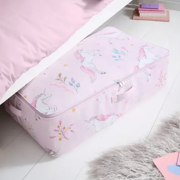 Underbed Storage Bag with Handles - Pink, Cotton image