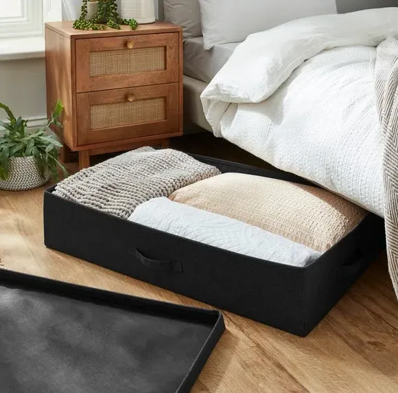 Underbed Storage Box with Handle - Black