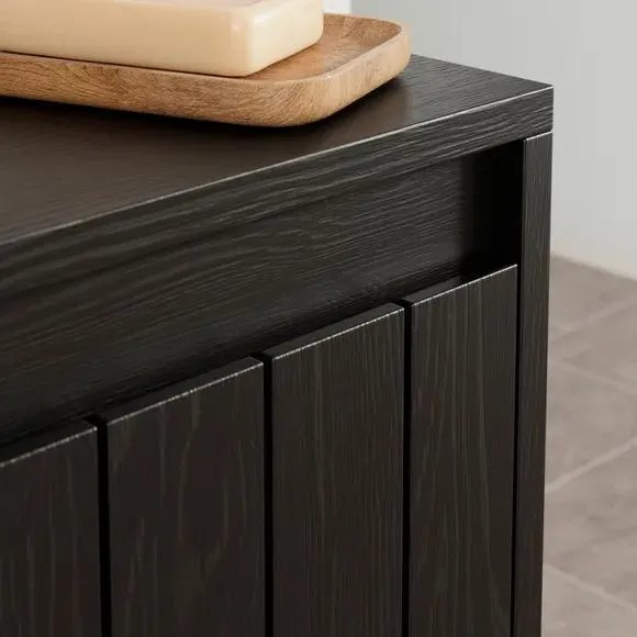 Undersink Storage Unit - Black, Mango Wood