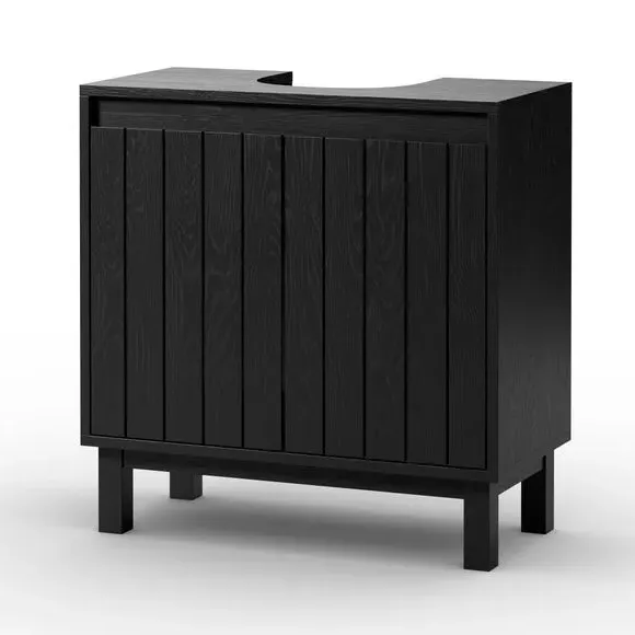 Undersink Storage Unit - Black, Mango Wood