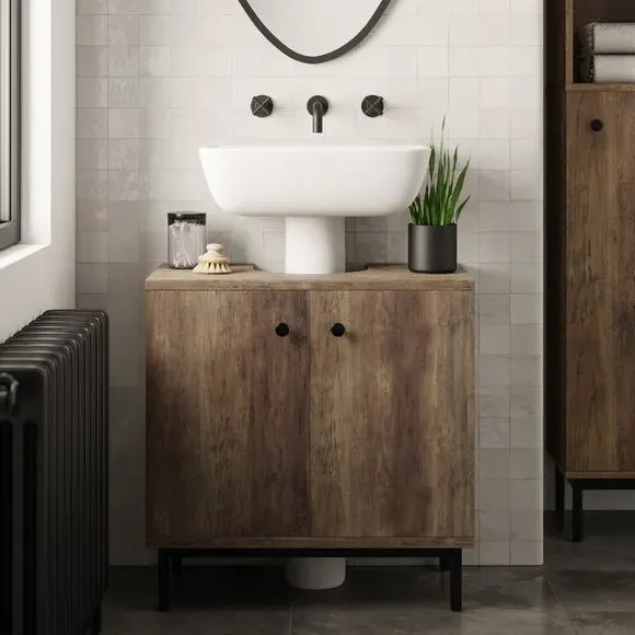Undersink Unit with Shelf - Pine Effect image