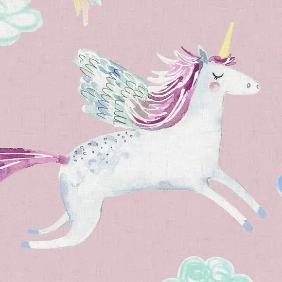 Unicorn Curtain Tieback - Pink, Cotton