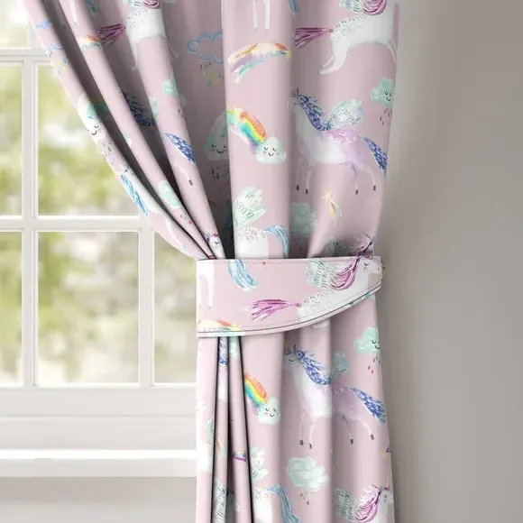 Unicorn Curtain Tieback - Pink, Cotton