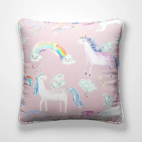 Unicorn Cushion Cover - Pink, Cotton