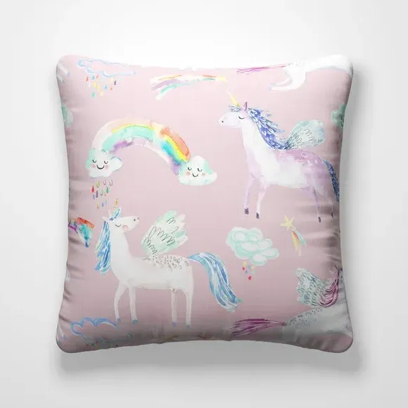 Unicorn Cushion Cover - Pink, Cotton