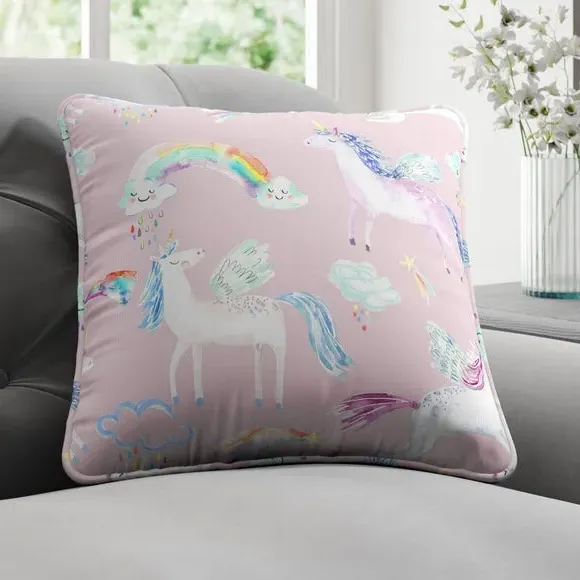 Unicorn Cushion Cover - Pink, Cotton