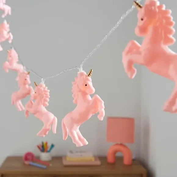 Unicorn String Lights - Pink, Battery Powered