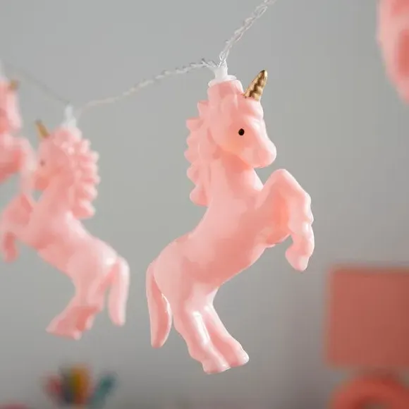 Unicorn String Lights - Pink, Battery Powered