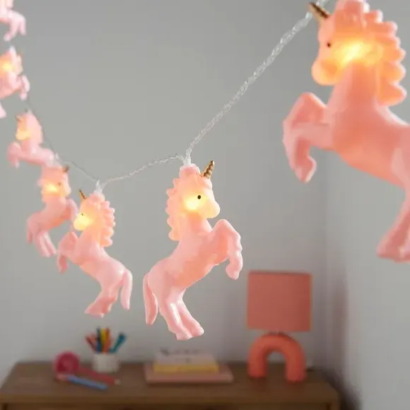 Unicorn String Lights - Pink, Battery Powered image