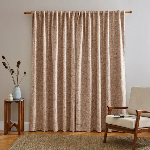 Unlined Curtains with 3-in-1 Header - Natural