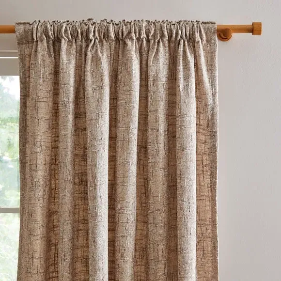 Unlined Curtains with 3-in-1 Header - Natural