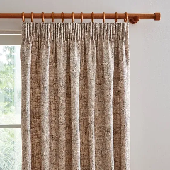 Unlined Curtains with 3-in-1 Header - Natural