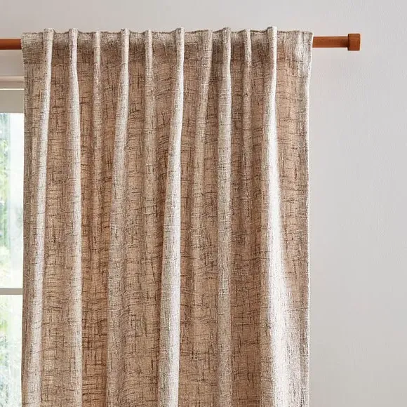 Unlined Curtains with 3-in-1 Header - Natural image