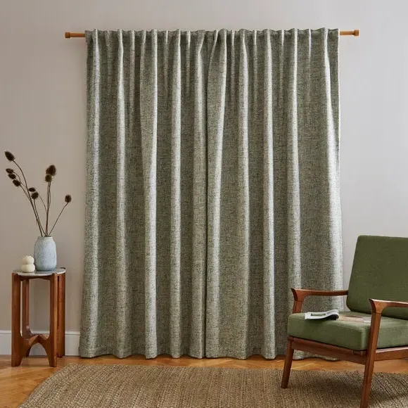 Unlined Curtains with 3-in-1 Header - Olive