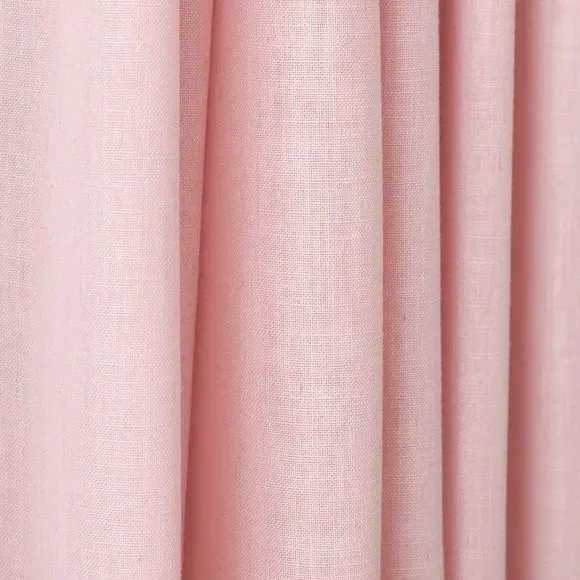 Unlined Tab Top Curtains - Blush, Linen Blend