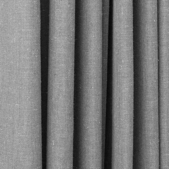 Unlined Tab Top Curtains - Charcoal, Linen Blend