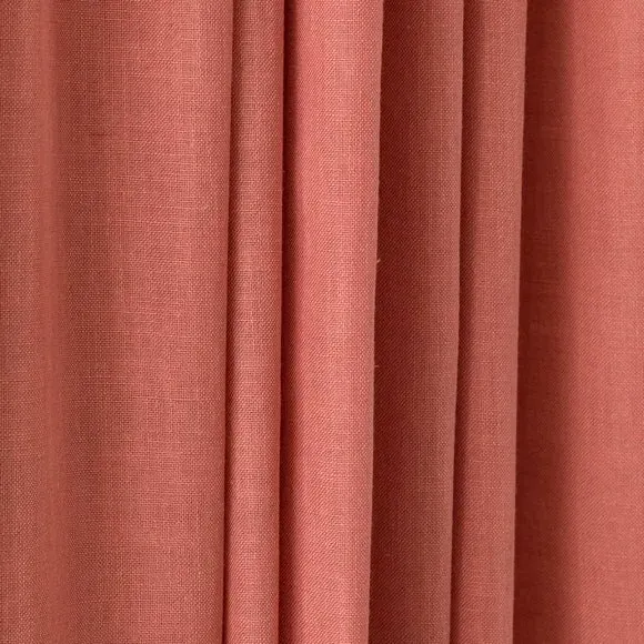 Unlined Tab Top Curtains - Clay, Linen Blend
