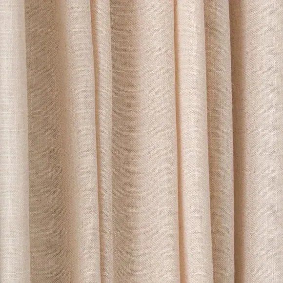 Unlined Tab Top Curtains - Natural, Linen Blend