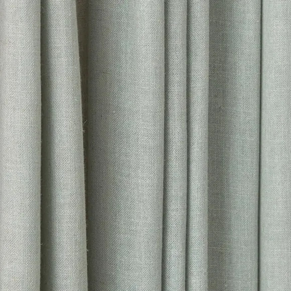 Unlined Tab Top Curtains - Sage, Linen Blend