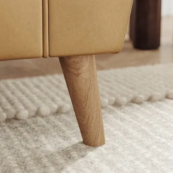 Upholstered Armchair with Flared Arms - Caramel, Velvet