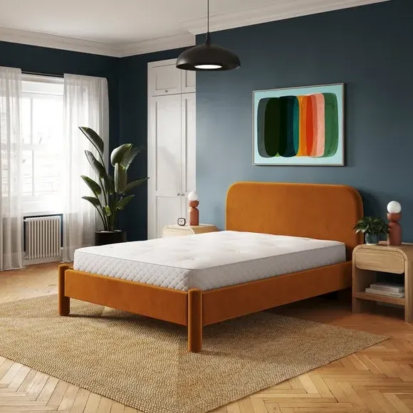 Upholstered Bed Frame - Caramel, Velvet