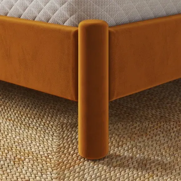 Upholstered Bed Frame - Caramel, Velvet