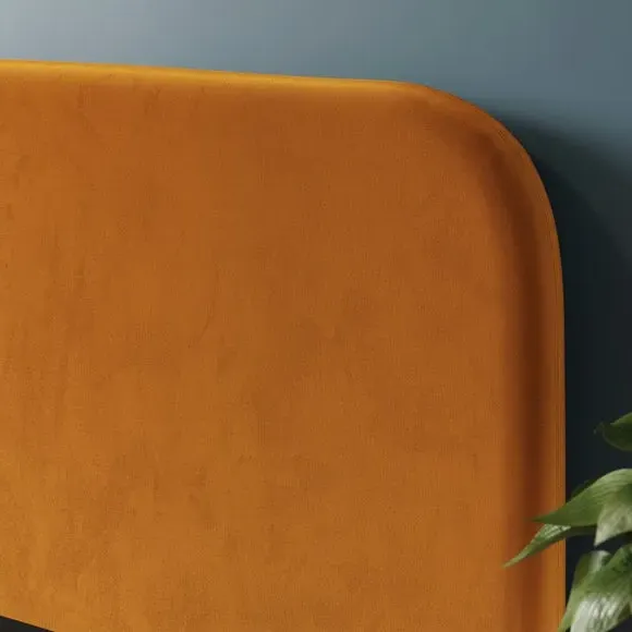 Upholstered Bed Frame - Caramel, Velvet