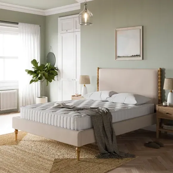 Upholstered Bed Frame - Natural, Wood image