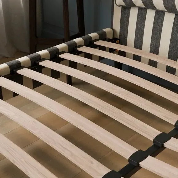 Upholstered Bed Frame with Headboard - Monochrome