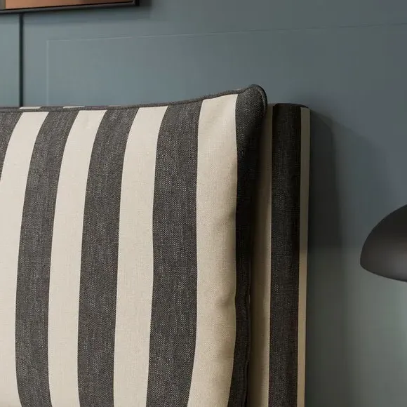 Upholstered Bed Frame with Headboard - Monochrome