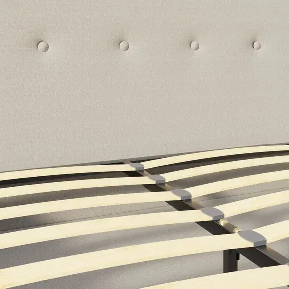 Upholstered Bed Frame with Headboard - Natural