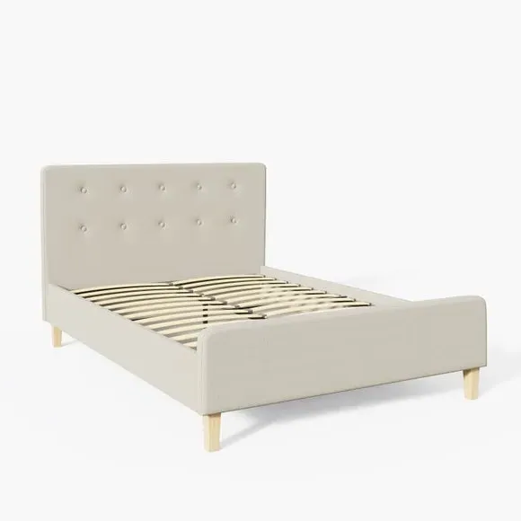 Upholstered Bed Frame with Headboard - Natural
