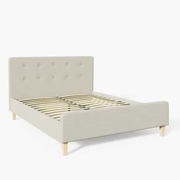 Upholstered Bed Frame with Headboard - Natural
