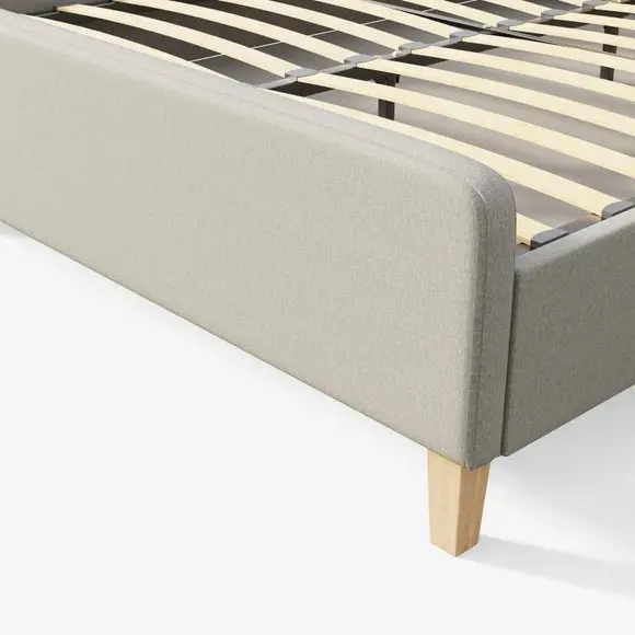 Upholstered Bed Frame with Headboard - Natural