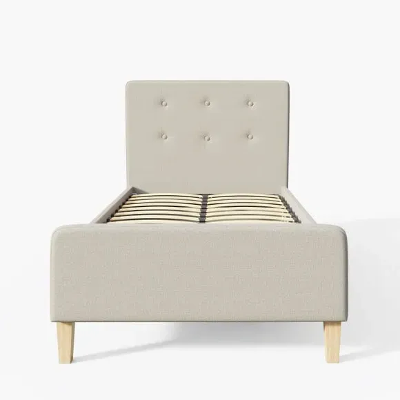 Upholstered Bed Frame with Headboard - Natural