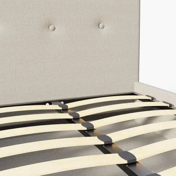 Upholstered Bed Frame with Headboard - Natural