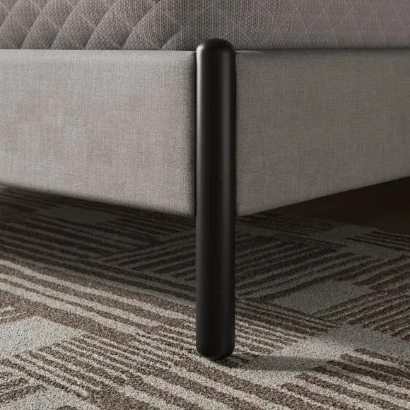 Upholstered Bed Frame with Slats - Grey, Velvet