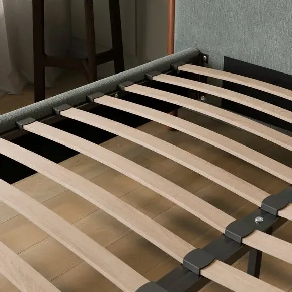 Upholstered Bed Frame with Slats - Mineral, Velvet