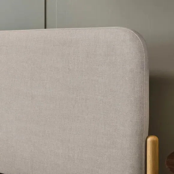 Upholstered Bed Frame with Slats - Natural, Velvet