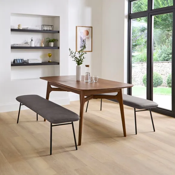 Upholstered Dining Bench - Grey, Faux Leather