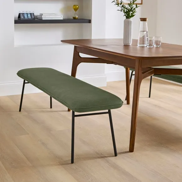 Upholstered Dining Bench - Olive, Faux Leather