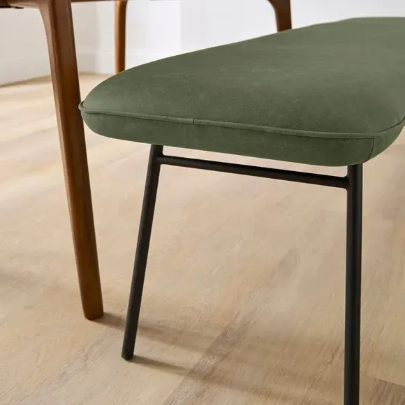 Upholstered Dining Bench - Olive, Faux Leather