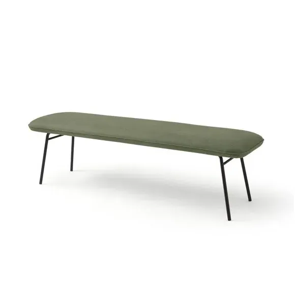 Upholstered Dining Bench - Olive, Faux Leather