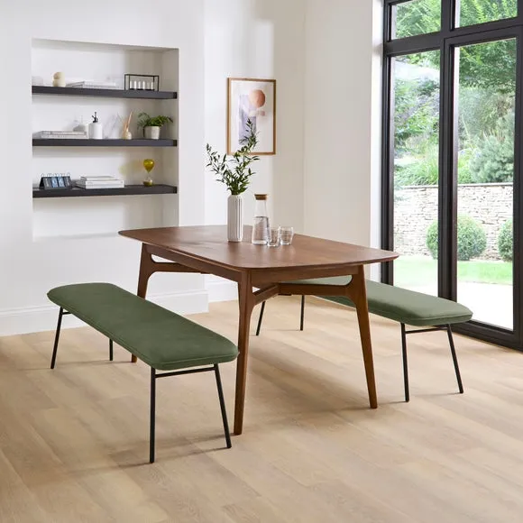 Upholstered Dining Bench - Olive, Faux Leather