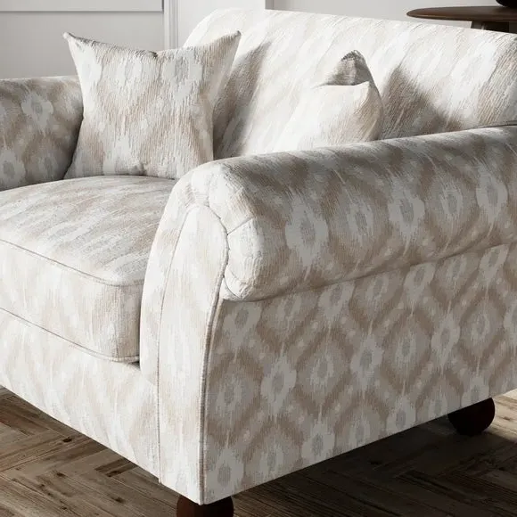 Upholstered Snuggle Chair - Natural, Ikat