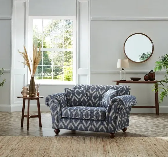 Upholstered Snuggle Chair - Navy, Ikat