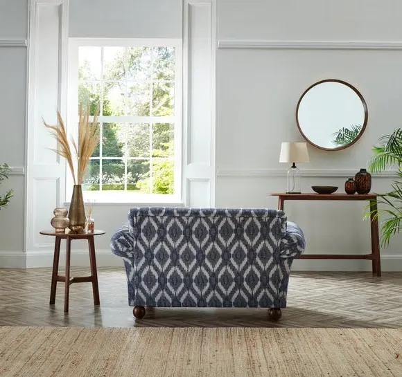 Upholstered Snuggle Chair - Navy, Ikat