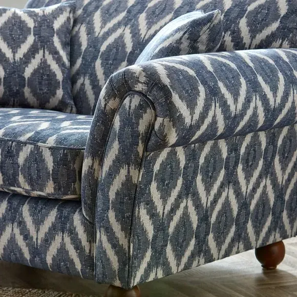Upholstered Snuggle Chair - Navy, Ikat
